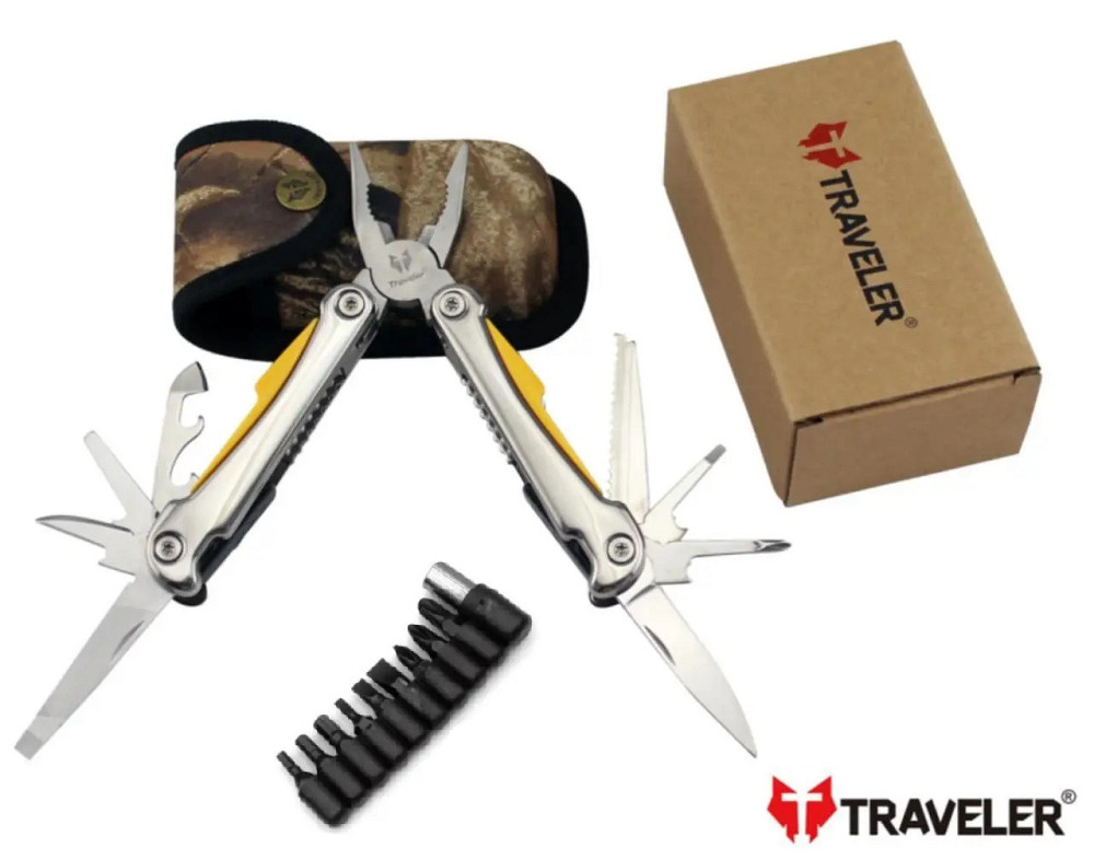 Мультитул Traveler A803 Жовтий з насадками Дніпро - фото 1