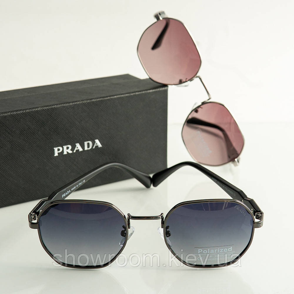 Жіночі брендові сонцезахисні окуляри Prada (08242) brown Київ - фото 4
