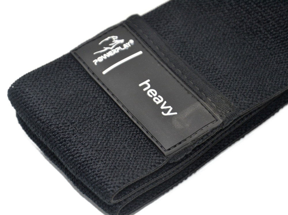 Тканева гумка для фітнесу спорту тренувань реабілітації PowerPlay 4111 Hip Band L Light Чорна 84cm Київ - фото 6
