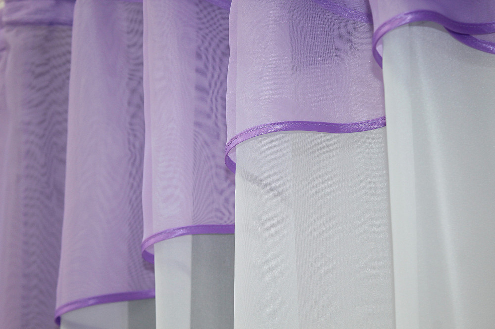 Кухонна занавіска VR-Textil № 078к бузковий з білим 280х170 см (52-0783) Київ - фото 3