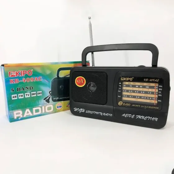 Радіоприймач Kipo KB-409AC від мережі або батарейок UM-1 1,5 В, 1 динамік, FM, SW1, SW2, AM, TV Київ