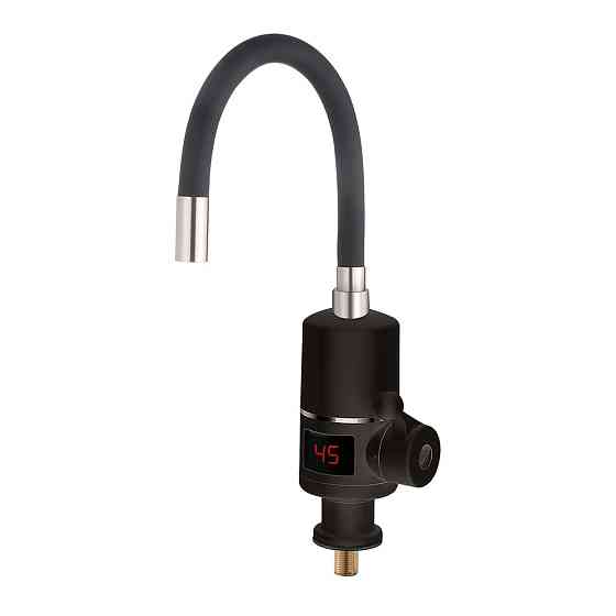 Проточний кран водонагрівач WEZER SDR-G05T-Black гнучкий вилив, чорний Київ