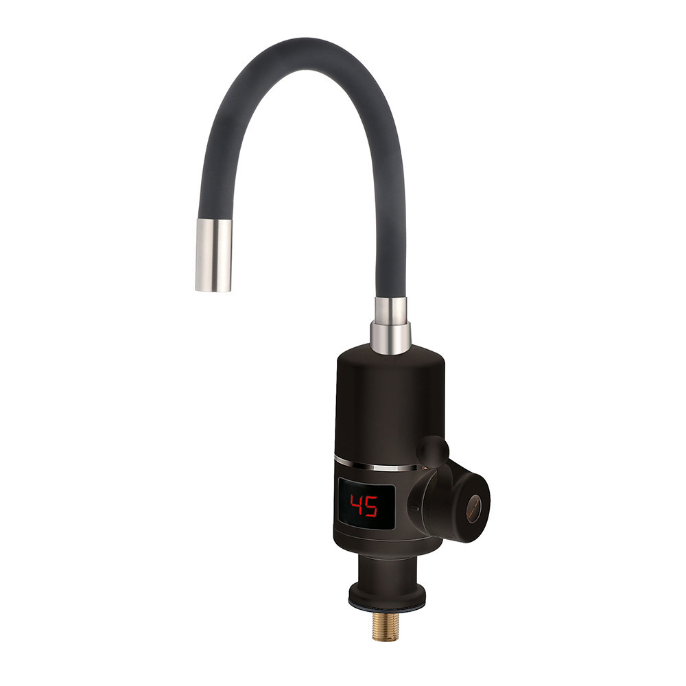 Проточний кран водонагрівач WEZER SDR-G05T-Black гнучкий вилив, чорний Київ - фото 1