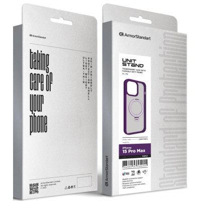 Чехол для мобильного телефона Armorstandart Unit Stand Apple iPhone 15 Pro Max Purple (ARM70581) Винница - изображение 2