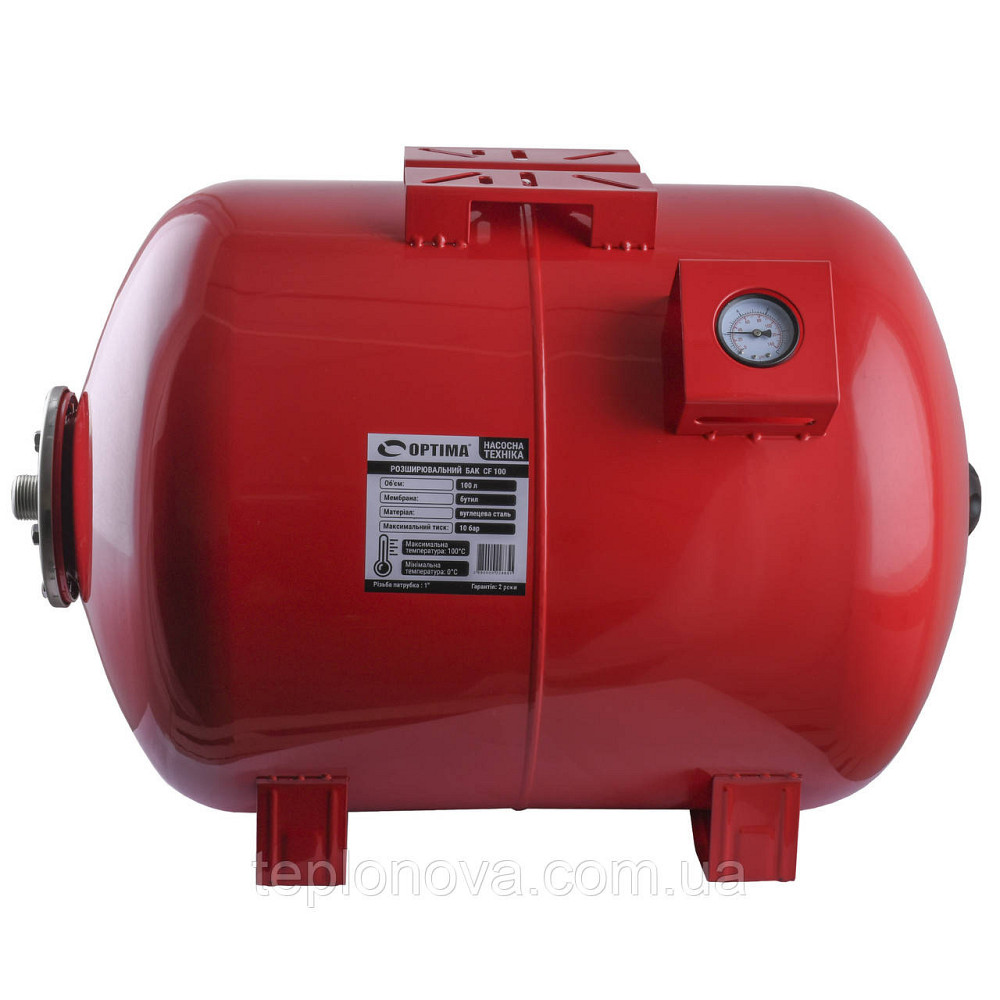 Бак Optima cal-pro для систем отопления 100л  10bar гор. ( с манометром ) Черновцы - изображение 1