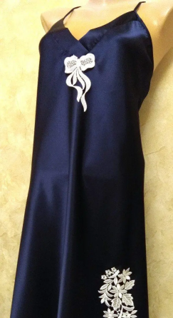 Ночнушка атласна Jasmin 1802 (Синій) 3XL Вінниця