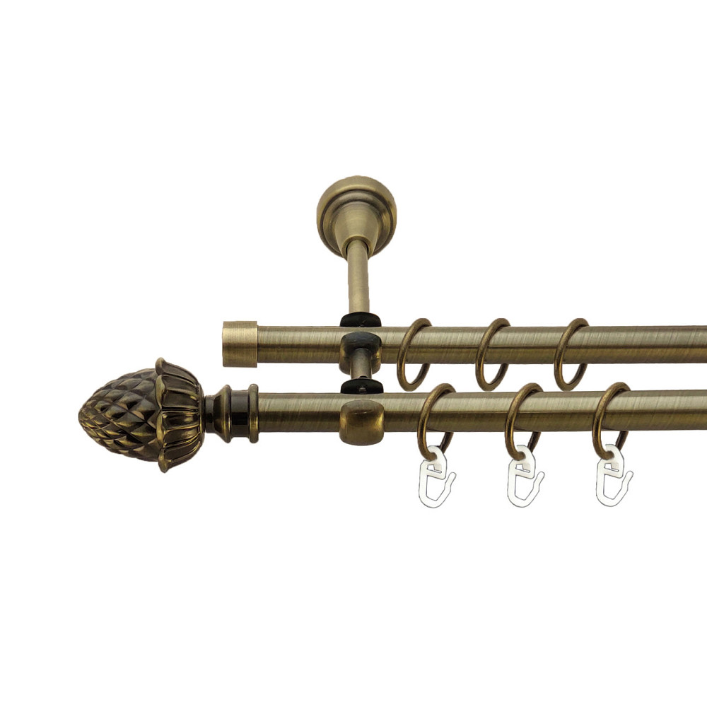 Карниз Orvit Цинара металевий дворядний відкритий Антик 16\16 мм 240 см (7318671) Львів - фото 1