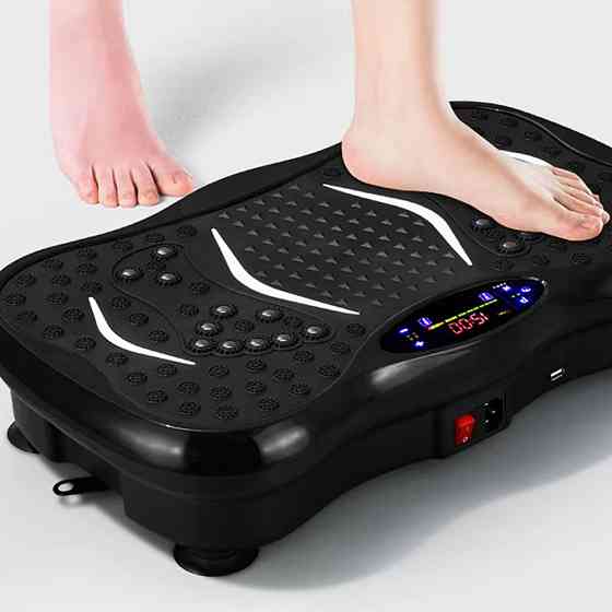 Виброплатформа для тренировок с 2 эспандерами + пульт, до 120кг TS-5513 / Вибротренажер для похудения Киев