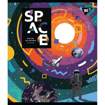Тетрадь Yes А5 Space Abstract 18 листов клетка (765195) Винница - изображение 1