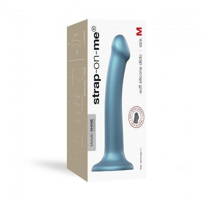 Насадка для страпона Strap-On-Me Mono Density Dildo Blue M, диам. 3,3см, однослойный силикон, гибкий Sex Aura Киев - изображение 4