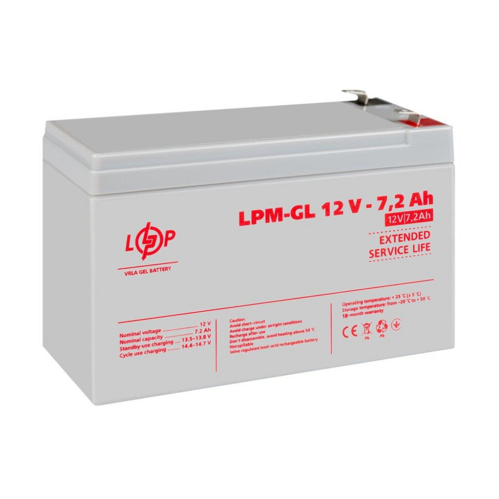 Аккумулятор гелевый LPM-GL 12V - 7.2 Ah Киев - изображение 4