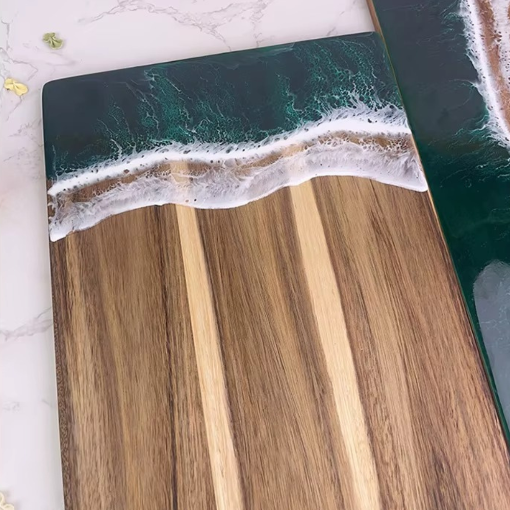 Разделочная доска для кухни бамбуковая,кухонная досточка для разделки из бамбука с узором морской волны 36 х 25 см Каменец-Подольский - изображение 8