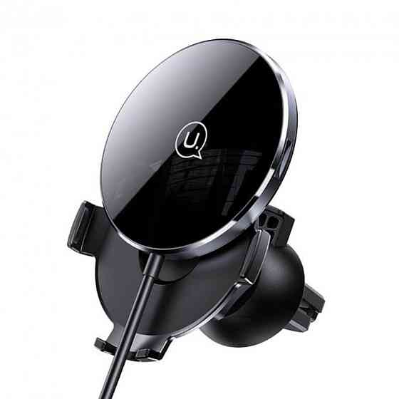 Тримач для мобільного з БЗП Usams US-CD164 Ultra-Slim Magnetic Car Wireless Charger 15W Black Киев