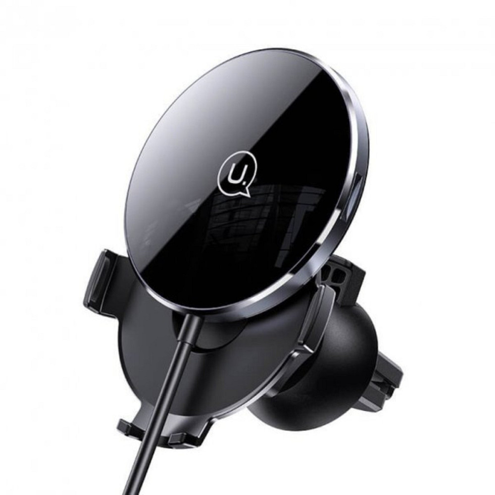 Тримач для мобільного з БЗП Usams US-CD164 Ultra-Slim Magnetic Car Wireless Charger 15W Black Киев - изображение 2