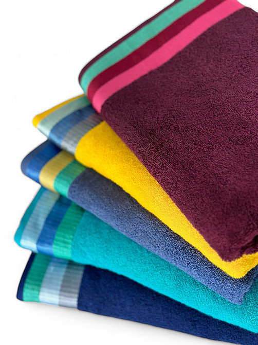 Махровий рушник Ideal Textile 70х140см з яскравими смужками (56860802) Зелений Чернівці - фото 2