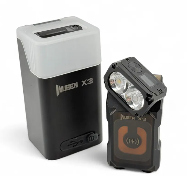 Ліхтар Wuben X3 EDC 700 лм із червоним світлом із бездротовою зарядкою Чорний Київ - фото 1
