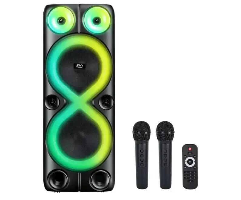 Портативна Bluetooth колонка ZQS8238 з 2 мікрофонами та пультом ДК, FM/USB/TF, LED підсвічування Одеса - фото 2