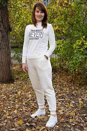 Женские спортивные брюки, молочные трехнитка, топ 44/46 Киев