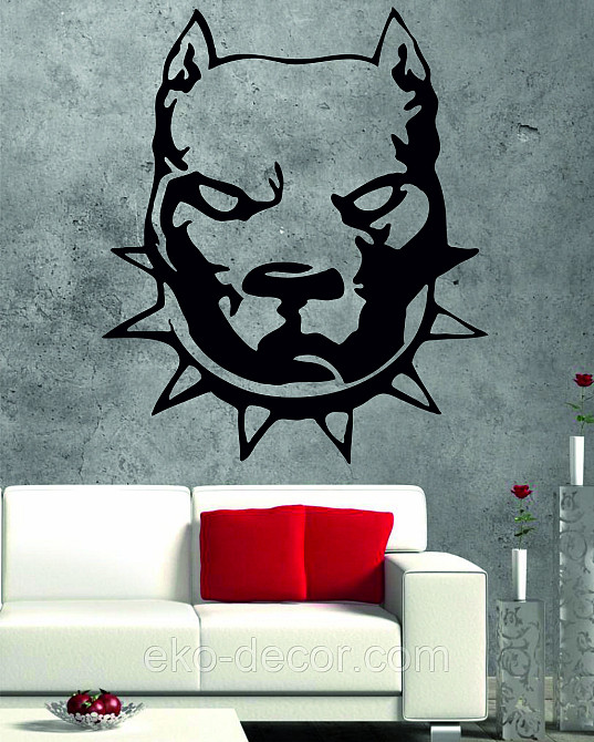 Декоративное настенное Панно «Питбуль», Декор на стену 90*76 см, Черный Киев - изображение 10