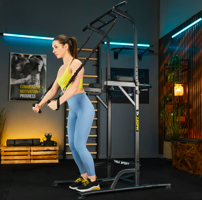 Силовая станция тренажер с эспандерами Trex Sport TX-150PR напольный турник и брусья для дома и спортзала Киев - изображение 8