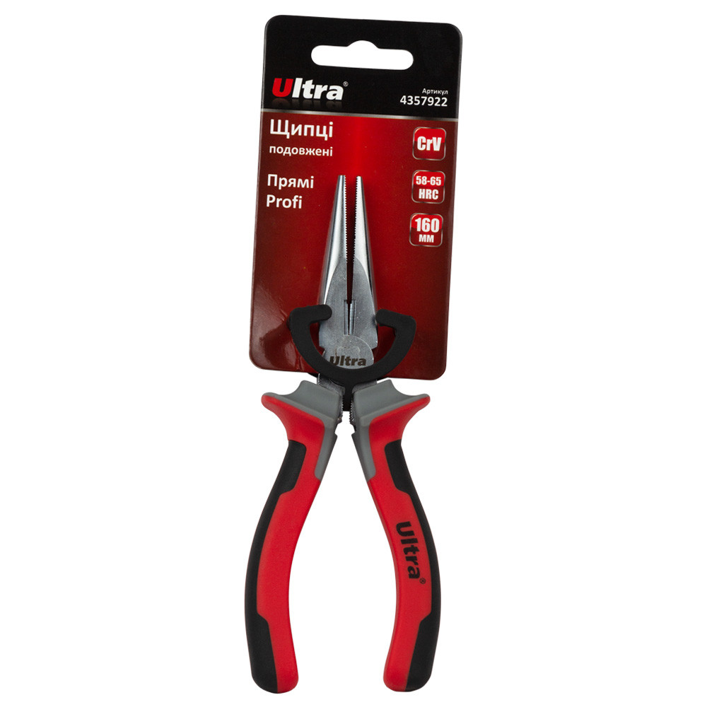 Ultra Длинногубцы прямые 160мм CrV Profi ULTRA (4357922) Коломия - фото 4