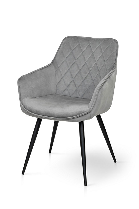 Крісло Наомі, чорний/ велюр світл-сірий Київ - фото 1