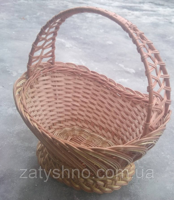 Корзина из лозы на паску  с ручкой Киев - изображение 5
