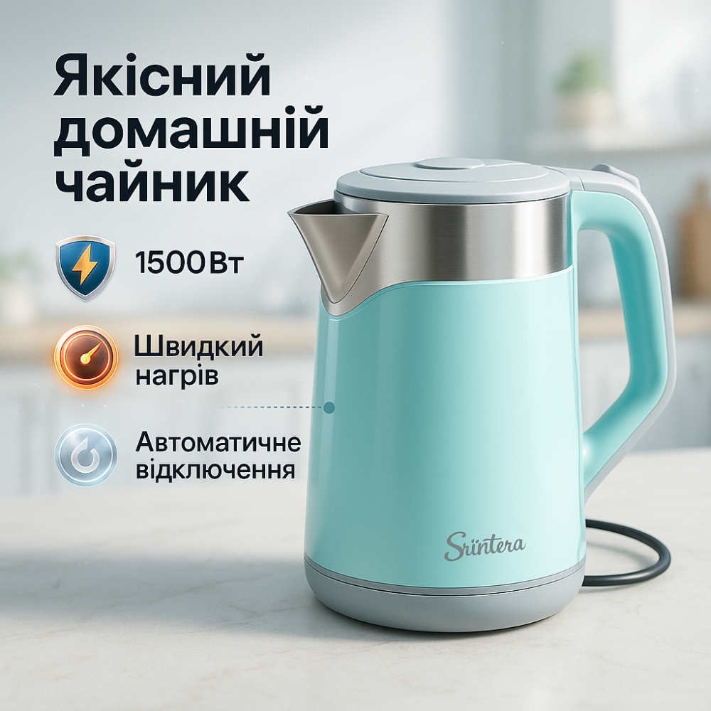 Електричний чайник з індикатором живлення Suntera, Електронний чайник для дому Гарний кухонний WF-31 Львів - фото 11