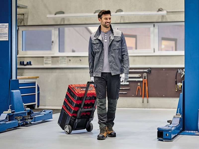 Якісний пластиковий кейс Einhell E-Case L з колесами : навантаження до 120 кг (4540014) Київ - фото 8