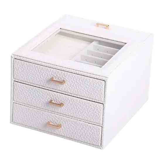 Yiwu Скринька для прикрас з еко шкіри 3 яруси органайзер для ювелірних виробів HP-5-16W Коломыя