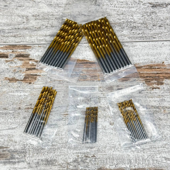 Набір спіральних свердел 1–3 мм (50 шт, HSS з титановим покриттям) універсальний комплект для свердління Київ