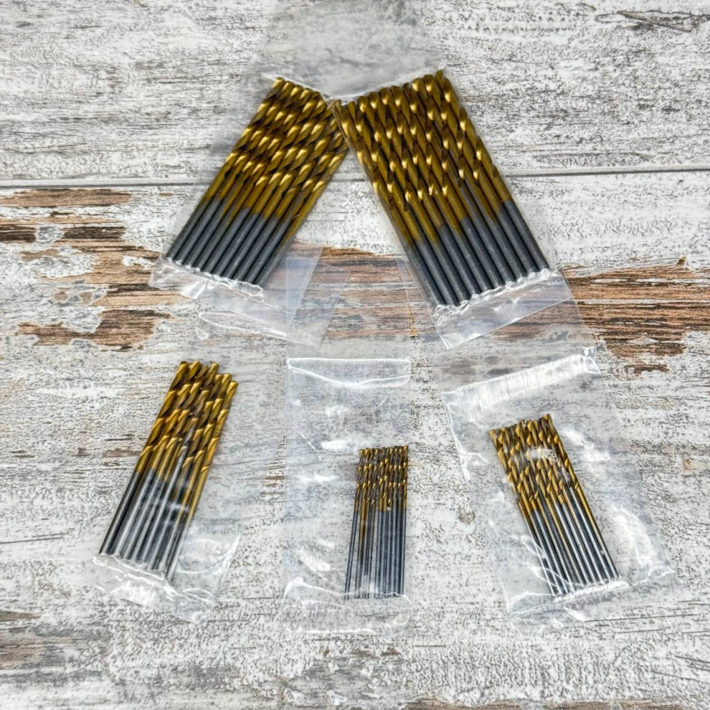 Набір спіральних свердел 1–3 мм (50 шт, HSS з титановим покриттям) універсальний комплект для свердління Київ - фото 4