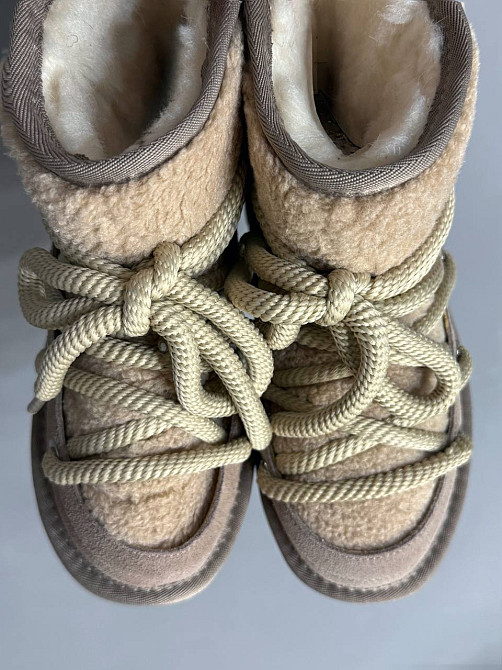 Угги женские Hengji 52-3 замшевые сноубутсы с мехом тедди на высокой подошве бежевые, 39, 24,5 см Киев - изображение 19