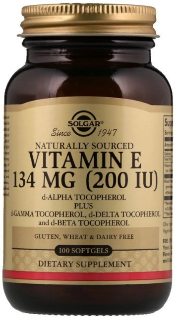Вітамін Е Solgar Vitamin E 134 мг (200 МЕ) 100 гелевих капсул Київ - фото 1