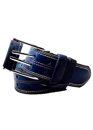 Кожаный ремень портупея 1250х45 мм синий Одесса