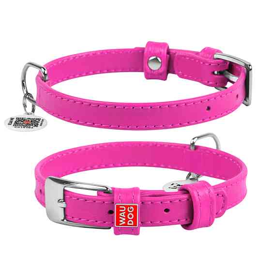 Нашийник для собак шкіряний WAUDOG Glamour з QR паспортом, без прикрас, S, Ш 15 мм, Дов 27-36 с Коломия