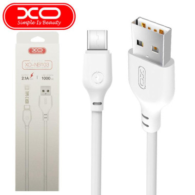 Дата кабель USB 2.0 AM to Micro 5P 1.0m 2.1A white XO (XO-NB-103-MC-1-WH) Вінниця - фото 2