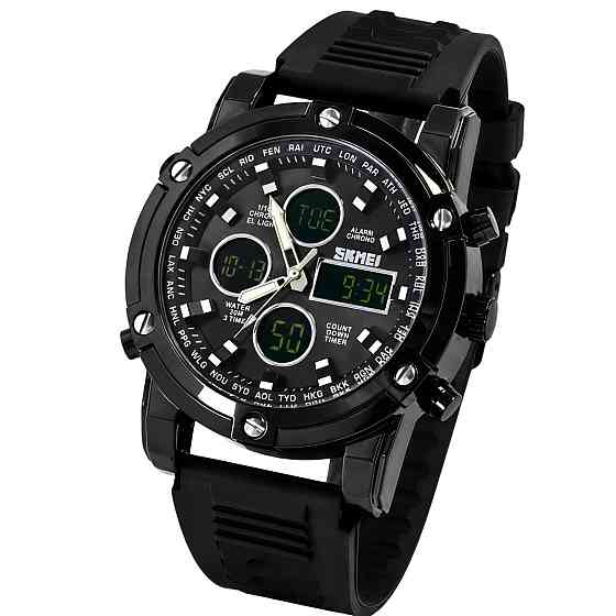 Часы мужские тактические Skmei Molot Sport Black (2 ремешка) Киев