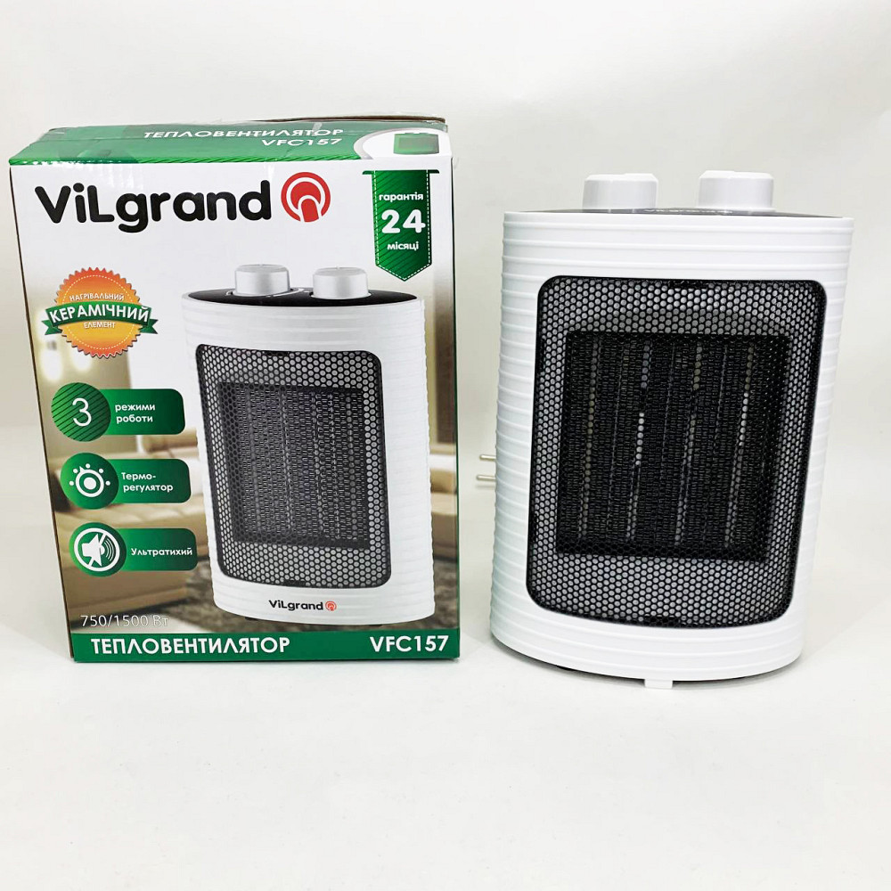 Портативний домашній тепловентилятор ViLgrand VFC157 1500Вт, Обігрівач для житлових приміщень VA-49 Львів - фото 6