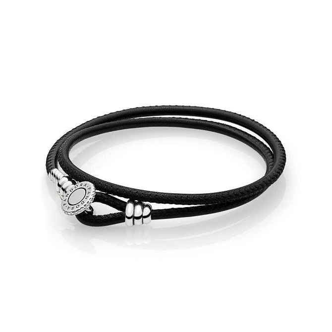 Подвійний шкіряний браслет Pandora 590705CBK 18 Київ - фото 1