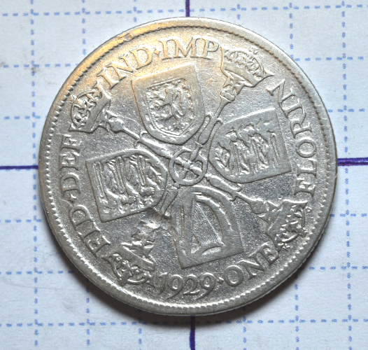 Великобританія 1 флорин 1929год (срібло) Полтава