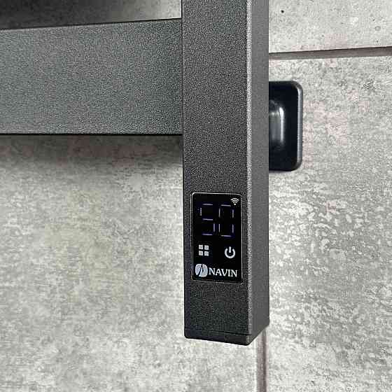Электрическое полотенцесушитель NAVIN Largo 1100х500 Sensor с Wi-Fi, широкий левосторонний, чёрный муар Киев