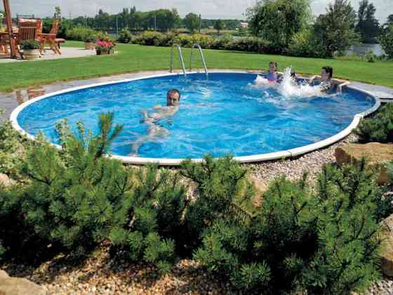 Басейн каркасний овальний Azuro 404DL 5.5 х 3.7 х 1.2 м Wood морозостійкий Київ