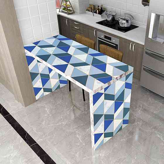 Самоклеюча плівка 0,45х10м х 0,07мм Сині трикутники SW-00001224 Київ