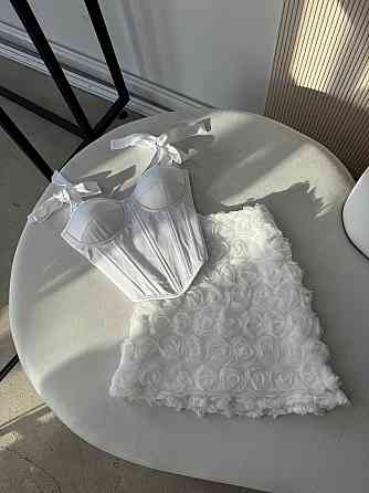 Женский романтичный корсетный комплект с 3D-цветами Белый, S Одесса