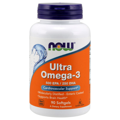 Жирні кислоти Now Foods Ультра Омега-3, Ultra Omega-3, 90 желатинових капсул (NOW-01661) Вінниця - фото 1