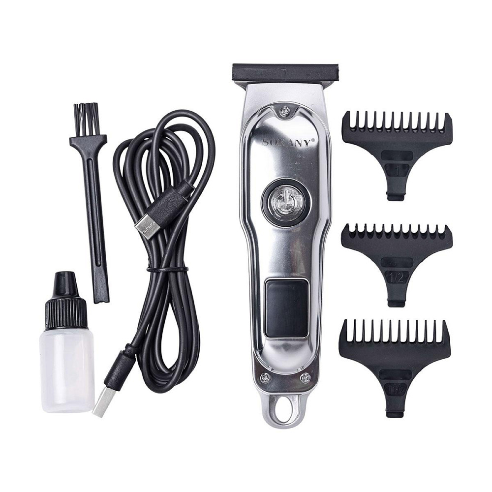 Машинка для стрижки 3 насадки Серебристая Sokany SK-LF-9988G Киев - изображение 7