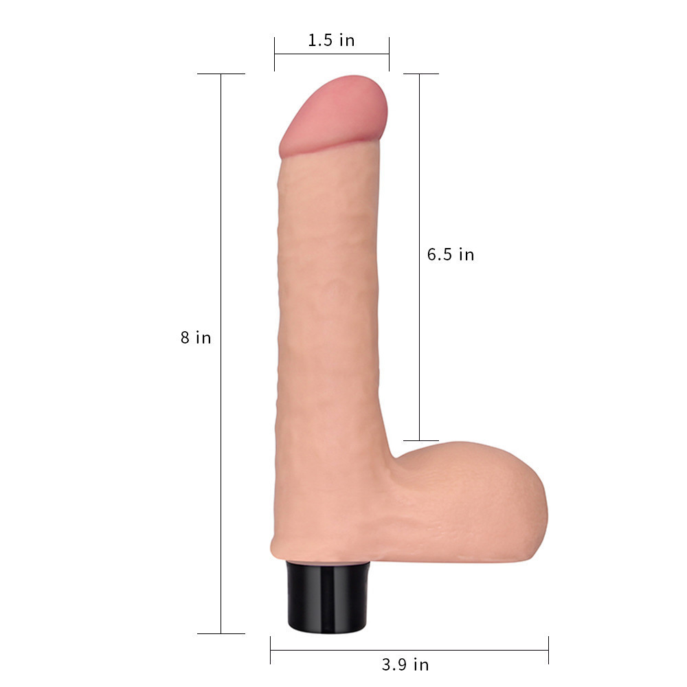 Реалістичний вібратор - Real Softee Vibrator With Balls 8" Sex Aura Київ - фото 7