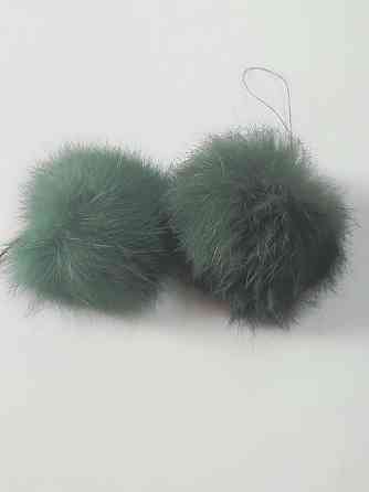 Помпон на шапку з натурального хутра кролика 7-8 см Хакі Харків