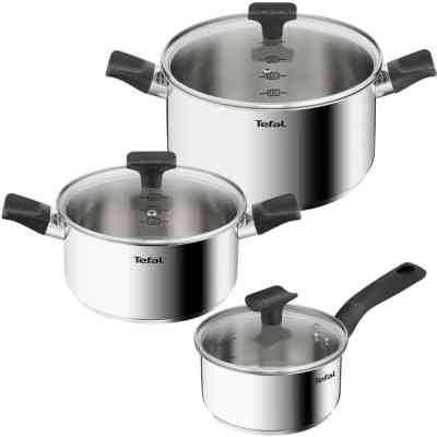 Набор посуды Tefal Delicious, 6предметів, нержавіюча сталь, бакеліт, скло (B925S655) Винница
